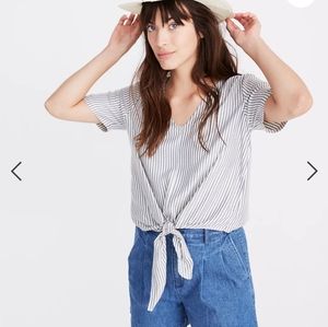 Madewell Novel Tie Front Top Stripe